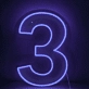 Number 3 LED Neon Sign