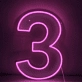 Number 3 LED Neon Sign