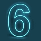 Number 6 LED Neon Sign