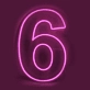 Number 6 LED Neon Sign