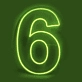 Number 6 LED Neon Sign