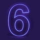 Number 6 LED Neon Sign