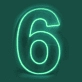 Number 6 LED Neon Sign