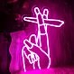 Two Fingers Holding Cigarette  Neon Signs