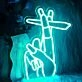 Two Fingers Holding Cigarette  Neon Signs