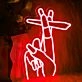 Two Fingers Holding Cigarette  Neon Signs