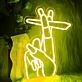 Two Fingers Holding Cigarette  Neon Signs