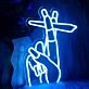 Two Fingers Holding Cigarette  Neon Signs