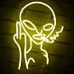Provocative Smoking Alien  Neon Sign