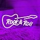 Rock & Roll Music Guitar Neon Sign