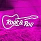 Rock & Roll Music Guitar Neon Sign