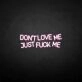 'Don't love me' neon sign