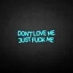'Don't love me' neon sign