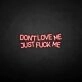 'Don't love me' neon sign