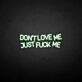 'Don't love me' neon sign