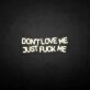 'Don't love me' neon sign