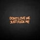 'Don't love me' neon sign
