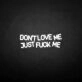 'Don't love me' neon sign