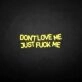 'Don't love me' neon sign