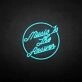 'Music is the answer' neon sign