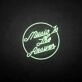 'Music is the answer' neon sign