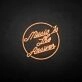 'Music is the answer' neon sign