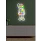 Divided Neon Art Reflecting Inner Struggle and Balance
