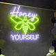 Honey Bee Yourself Neon Sign Illuminate Your Space with Authenticity and Positivity