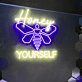 Honey Bee Yourself Neon Sign Illuminate Your Space with Authenticity and Positivity
