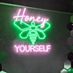 Honey Bee Yourself Neon Sign Illuminate Your Space with Authenticity and Positivity