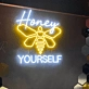 Honey Bee Yourself Neon Sign Illuminate Your Space with Authenticity and Positivity