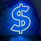 Dollar sign Neon Prosperity and Financial Aspiration