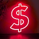 Dollar sign Neon Prosperity and Financial Aspiration