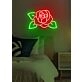 Rose Neon Romantic Bloom in Lustrous Light