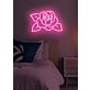 Rose Neon Romantic Bloom in Lustrous Light