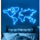 World map Diverse Neon Display Celebrating Global Connections