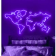 World map Diverse Neon Display Celebrating Global Connections