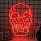 Skull Neon Skilt Edgy Neon Art for a Bold Statement