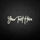 'You write here' neon sign