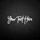 'You write here' neon sign