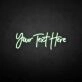 'You write here' neon sign