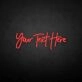 'You write here' neon sign