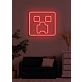 Square face Neon Abstract Artistic Piece, Adding a Contemporary Touch