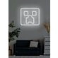 Square face Neon Abstract Artistic Piece, Adding a Contemporary Touch