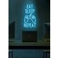 Eat Sleep Game Repeat Neon Cycle of a Gamer's Life
