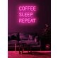 Coffee Sleep Repeat Neon Cycle for Caffeine Devotees