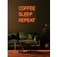 Coffee Sleep Repeat Neon Cycle for Caffeine Devotees