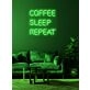 Coffee Sleep Repeat Neon Cycle for Caffeine Devotees
