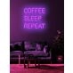 Coffee Sleep Repeat Neon Cycle for Caffeine Devotees