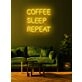 Coffee Sleep Repeat Neon Cycle for Caffeine Devotees